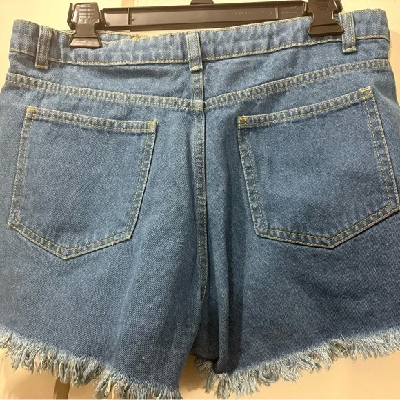 Blue Denim Distressed Women Shorts - Picture 5 of 5